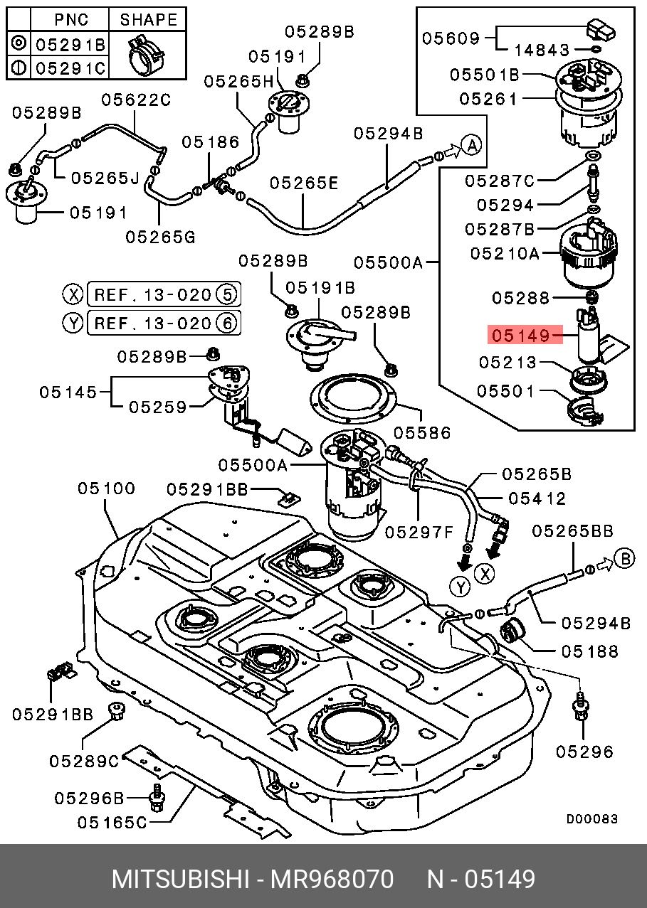 X Speed Fuel Pump UC-T30 XF-3828 MR968070 for Nissan