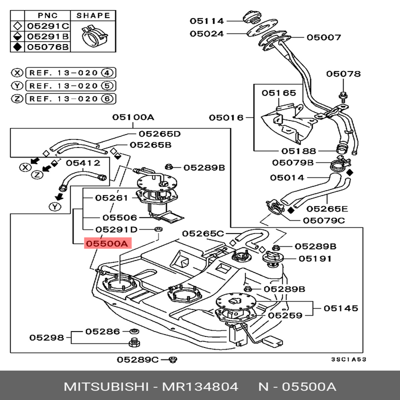 ปั๊มน้ำมันในถัง (เล็ก) WINPOWER พินเล็ก 23220-74021-S, WF-3801 (000877)