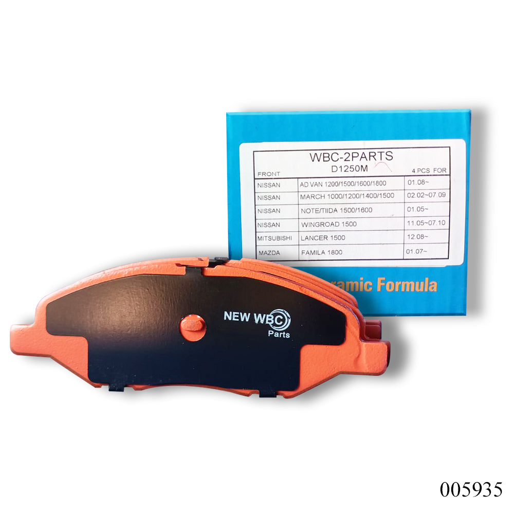 New WBC Brake Pad, Ceramic, D1250, 41060-AX086, for Nissan Navara