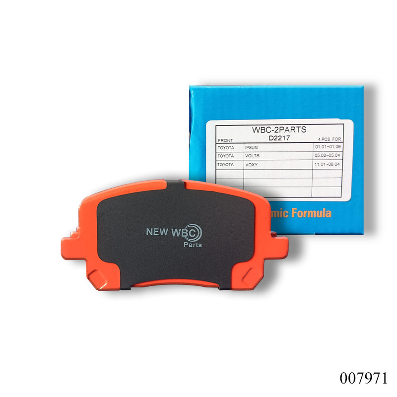 New WBC Brake Pad, Ceramic, D2217, 04465-02070, Toyota Corolla