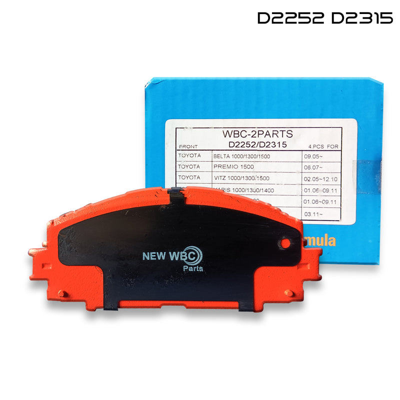New WBC Brake Pad, Ceramic, D2252, 04465-52260, for Toyota Yaris