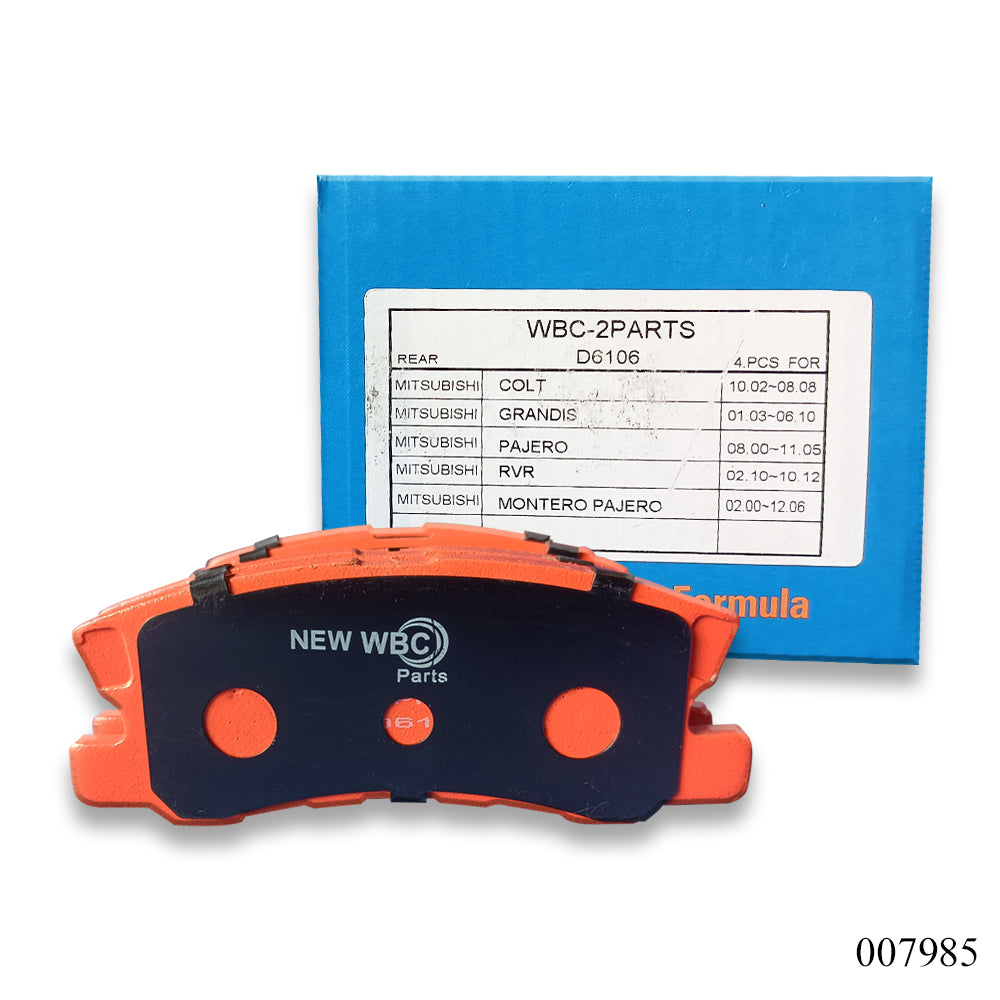New WBC Brake Pad, Ceramic, D6106, MR510544, Mitsubishi Outlander