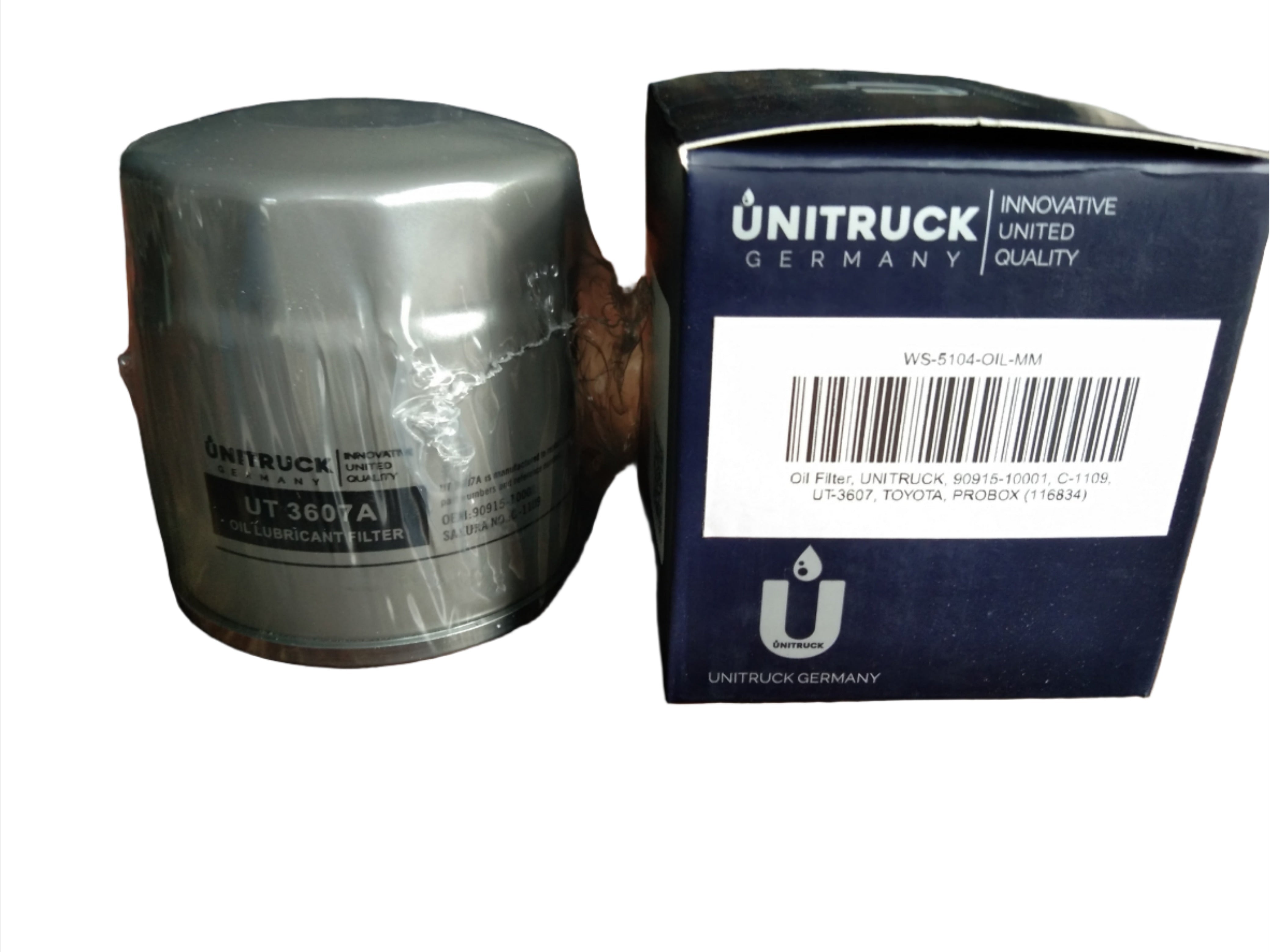กรองน้ำมันเครื่อง UNITRUCK, 90915-10001, C-1109, UT-3607, TOYOTA, PROBOX (116834)