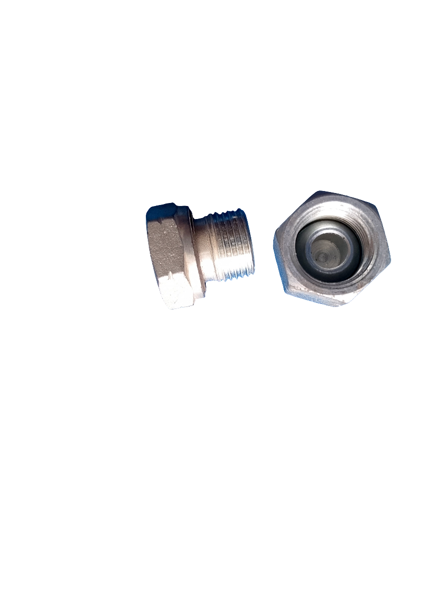 WPR 3/8 Inch Steel Hex End Cap, 3/8 Inch NPT Male Hex End Plug+3/8 Inch Brass Hex Female Thread