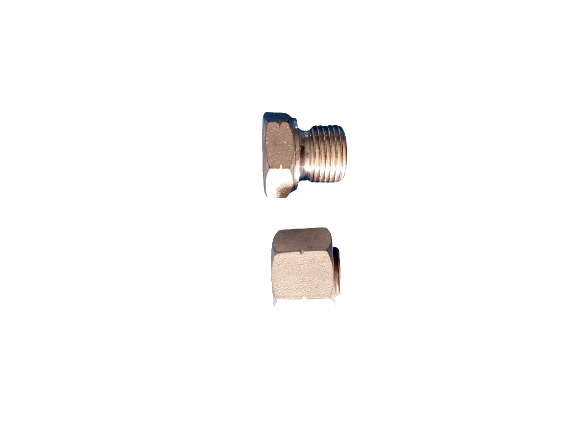 WPR 1/2 Inch Steel Hex End Cap, 1/2 Inch NPT Male Hex End Plug+1/2 Inch Brass Hex Female Thread