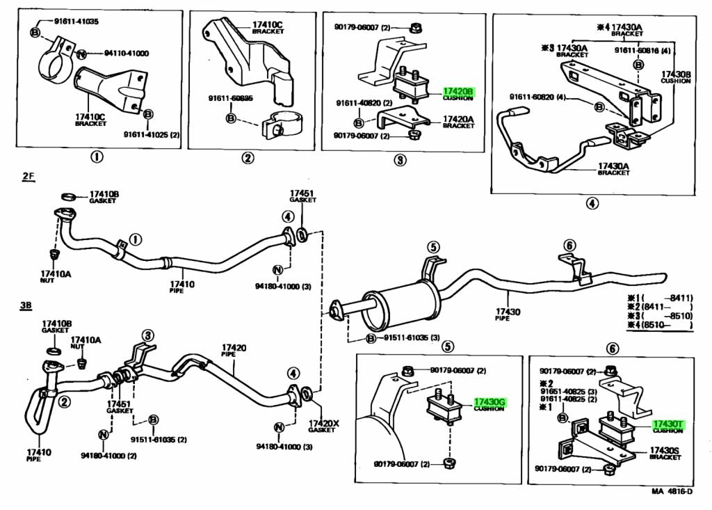 Exhaust Pipe Support၊ RBI၊ LH၊ 17567-61030၊ T31BU610 (001022)