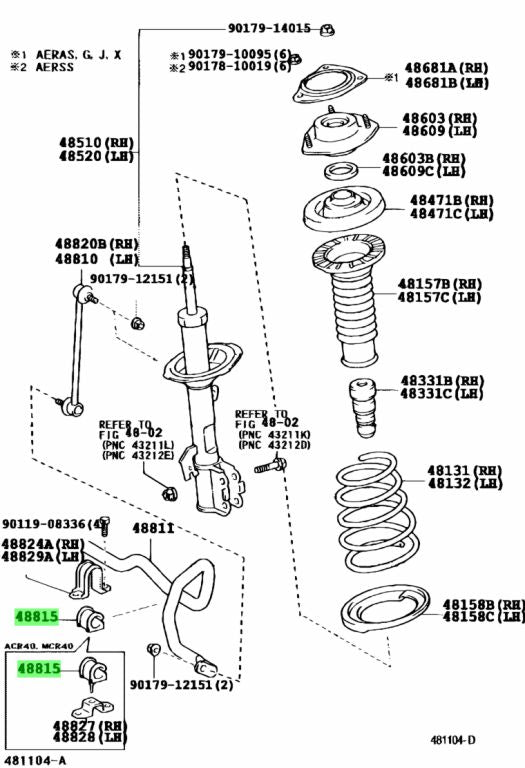 RBI Stabilizer Shaft Rubber Lower FR 48815-28150 T21AC30F