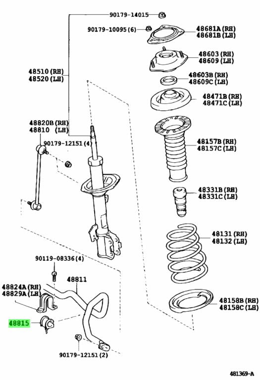 RBI Stabilizer Shaft Rubber Lower FR 48815-28150 T21AC30F
