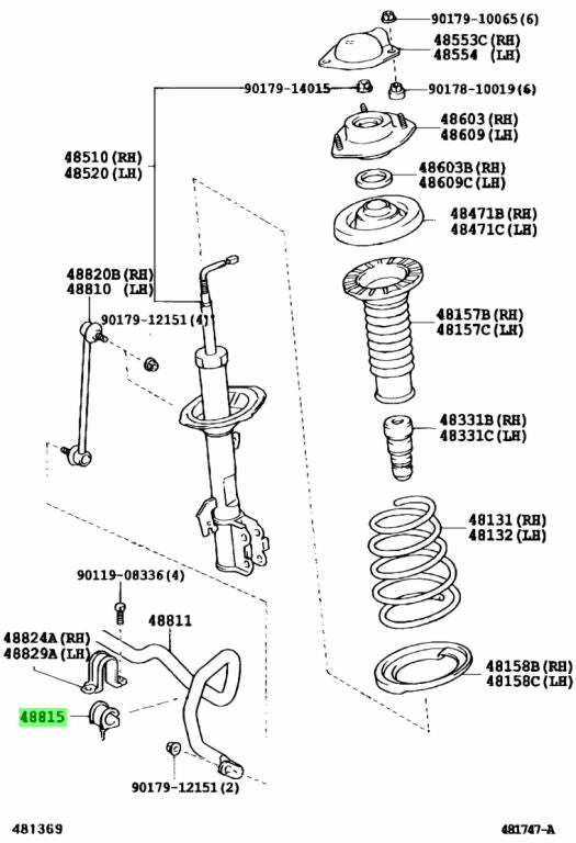 RBI Stabilizer Shaft Rubber Lower FR 48815-28150 T21AC30F