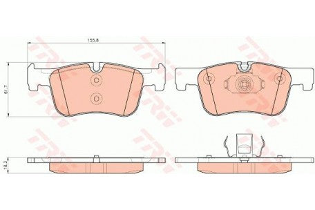 TRW, Brake Pads, 34 11 6 850 568, GDB1934, BMW