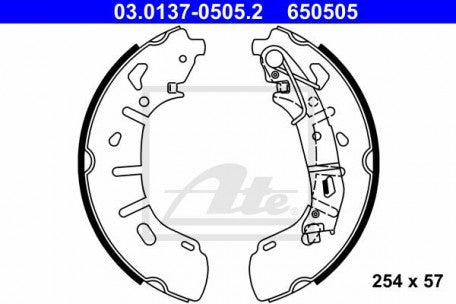 ATE, Brake Shoes, 77365346, 03.0137-0505.2, FIAT