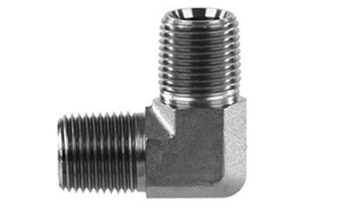 ข้อต่อไฮดรอลิก 5500-08-08 - 90â€šÂ° ข้องอ 1/2" NPTF ตัวผู้ x 1/2" NPTF ตัวผู้ (010989)