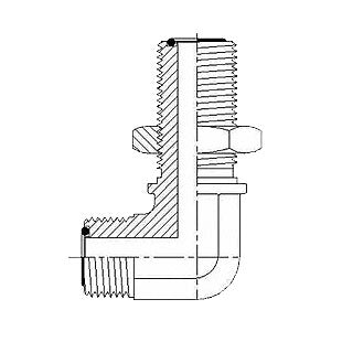 hydraulic fittings, FS2701-16-16 -90 Elbow, 1" ORFS x 1" ORFS Bulkhead (011298)