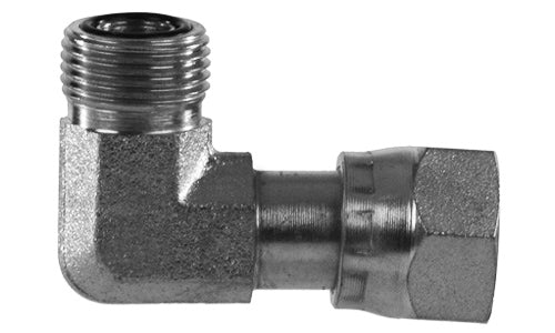 อุปกรณ์ไฮดรอลิก FS6500-06-06 -90 ข้องอ 3/8" ORFS ตัวผู้ x 3/8" ORFS ตัวผู้หมุนได้ (011318)