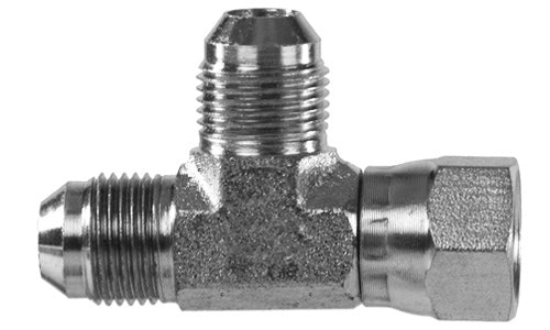hydraulic fittings, FS6602-10-10-10 - Run Tee, 5/8" ORFS Male x 5/8" ORFS Female Swivel x 5/8" ORFS Male (011325)