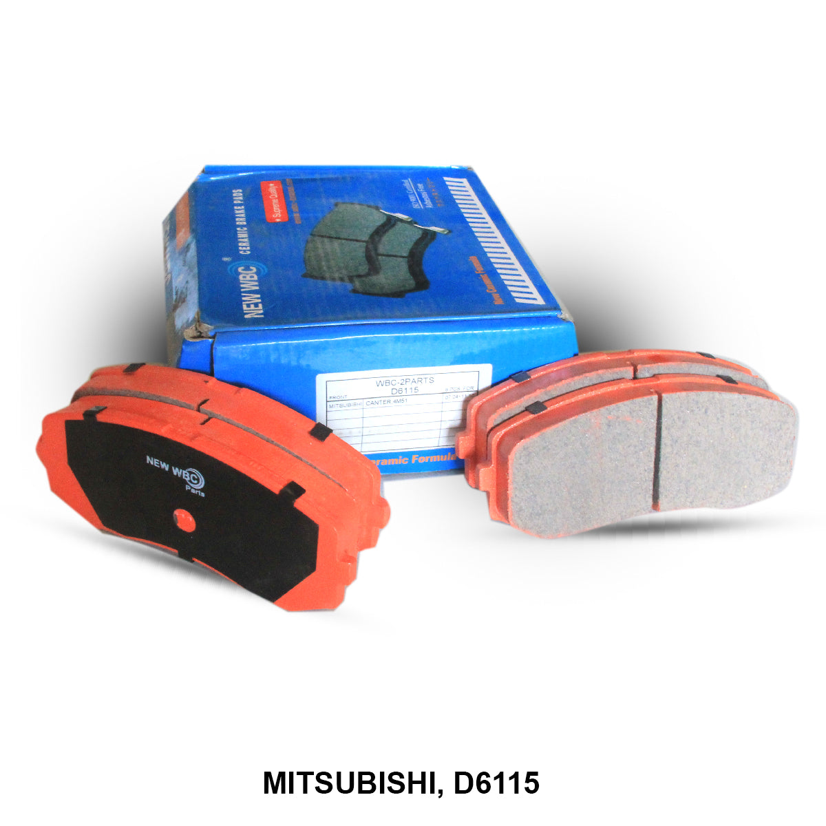 New WBC Brake Pad, Ceramic, D6115, MK449108, for Mitsubishi Lancer ...