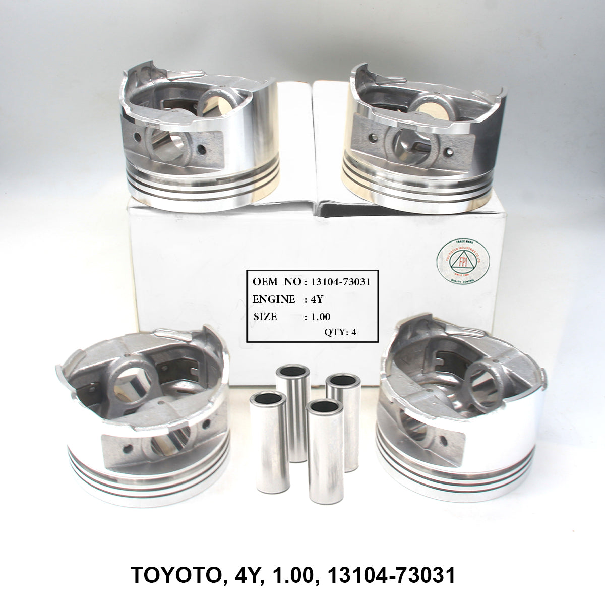 FPI Piston w/ Pin 1.00, 4Y, OEM 13104-73031