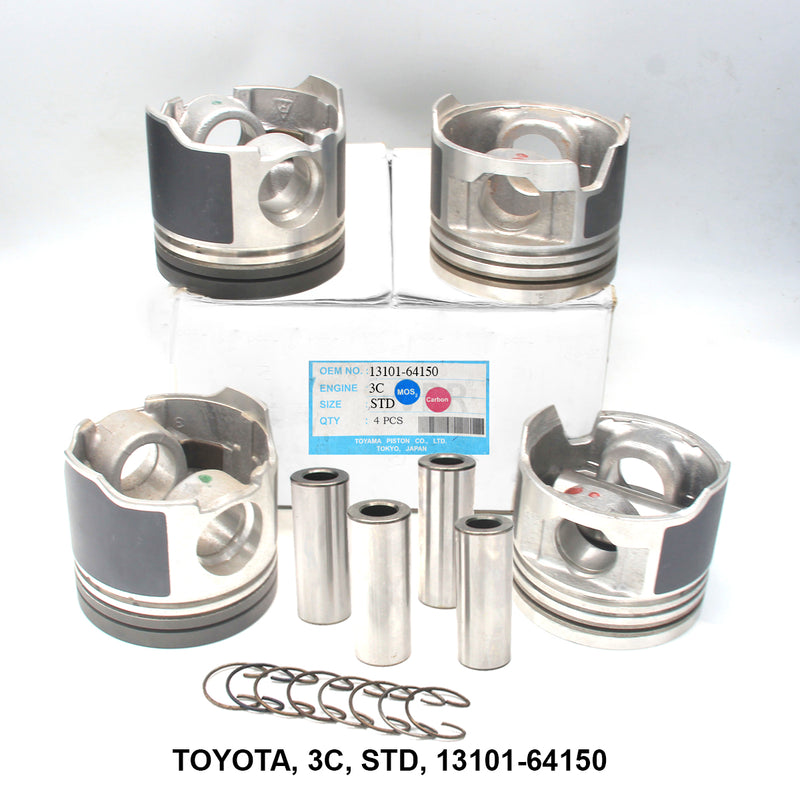 WPR Piston w/ Pin, STD, for Toyota 3C, OEM 13101-64150