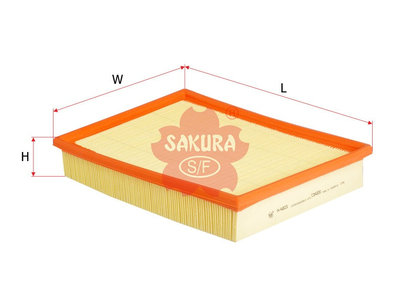 SAKURA,, Air Filter (Element), 1257460, A-6823, VOLVO CARS