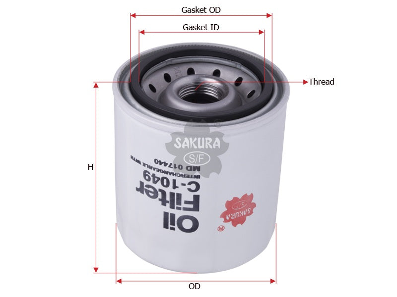 SAKURA,, Oil Filter (Spin-On), MD 017440, C-1049, MITSUBISHI
