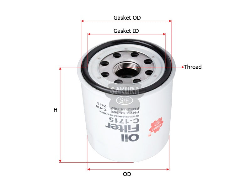 ဆီစစ်ထုတ်ခြင်း (စရင်းဖွင့်ခြင်း)၊ SAKURA၊ PNY2-14-302၊ C-1715၊ MAZDA (125391)