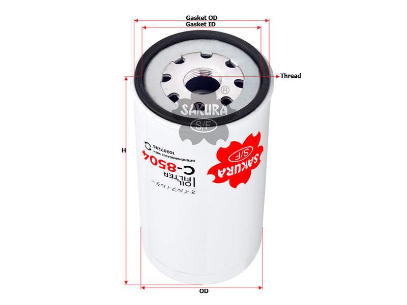 SAKURA,, Oil Filter (Spin-On), 10297295, C-8504, LIEBHERR