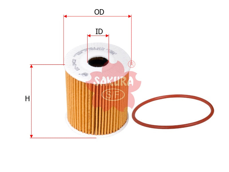 กรองน้ำมันเครื่อง(ไส้กรอง) SAKURA, 57021, EO-2402, VOLVO CARS (123277)