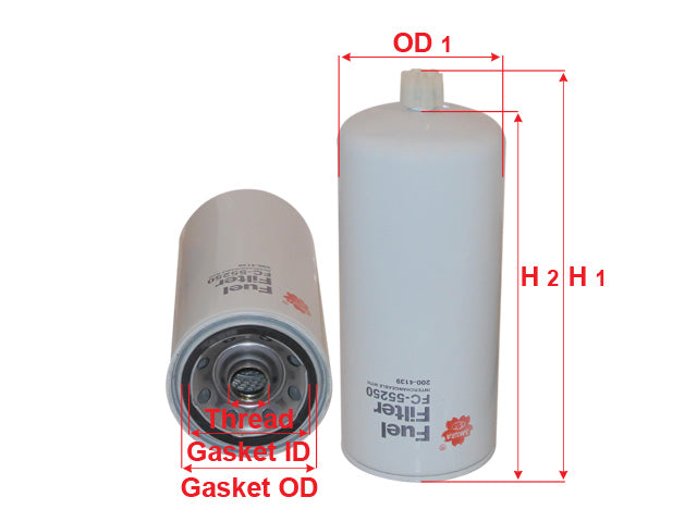 SAKURA,, Fuel Filter (Spin-On), 200-4139, FC-55250, CATERPILLAR — Win Store