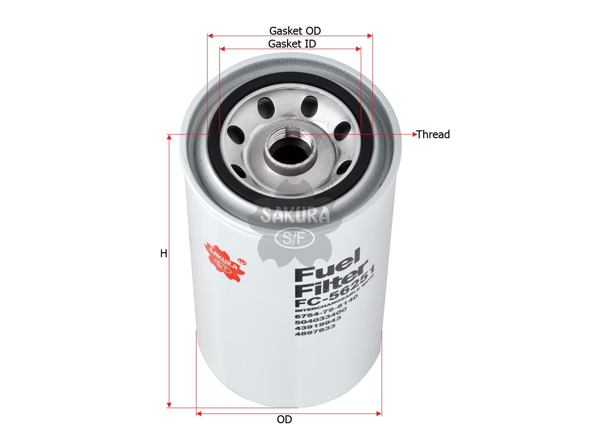 SAKURA,, Fuel Filter (Spin-On), D63800202, FC-56251, IVECO
