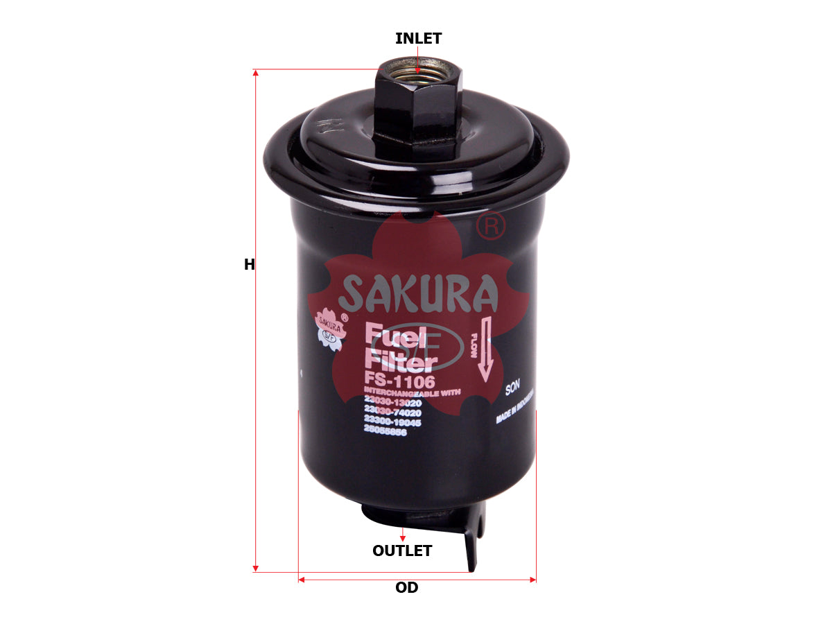 SAKURA,, Fuel Filter (In-Line), 25067127, FS-1106, TOYOTA