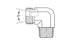 SS-5070S-20-12 | 20 mm tube (M30x2.0 thread) X 3/4" 90° Male NPT Elbow (096826)