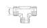 SS-5080L-15-12-12 | 15 mm tube (M22x1.5 thread) X 12 mm tube (M18x1.5 thread) X 12 mm tube (M18x1.5 thread) DIN Union Tee (097710)