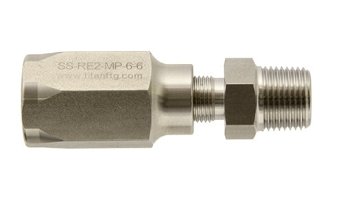 เอสเอส-RR5-MP-04-04 | ท่ออ่อน R5 3/16" (R5-04) x 1/4" ท่อตัวผู้ NPT แบบแข็ง - สเตนเลสสตีล (102020)