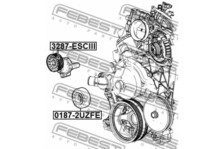 Pulley Tensioner၊ FEBEST၊ 12609719_BT၊ 3287-ESCIII၊ CADILLAC (GM) (075359)
